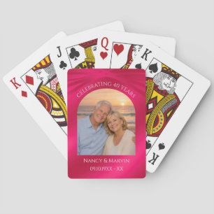 Personalized Photo Keepsake 40th Anniversary Gift Poker Cards