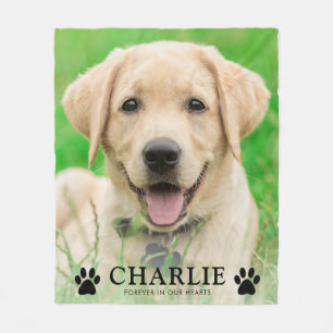 Personalized Photo Keepsake Dog Pet Memorial Fleece Blanket