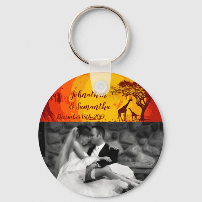 Personalized Photo Key Chain African Safari Giraff (Front)
