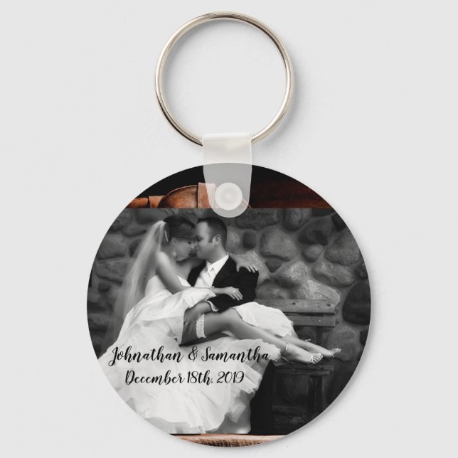 Personalized Photo Key Chain Cowboy Boots Barn Woo (Front)