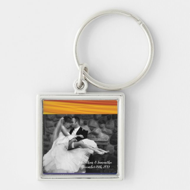 Personalized Photo Key Chain lgbtq rainbow flag le (Front)