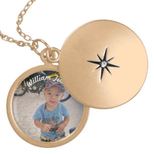 Personalized photo Kids Birthday Gold Plated Necklace