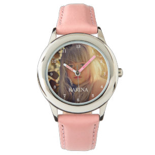 Personalized Photo Kids Family Name Girls Watch