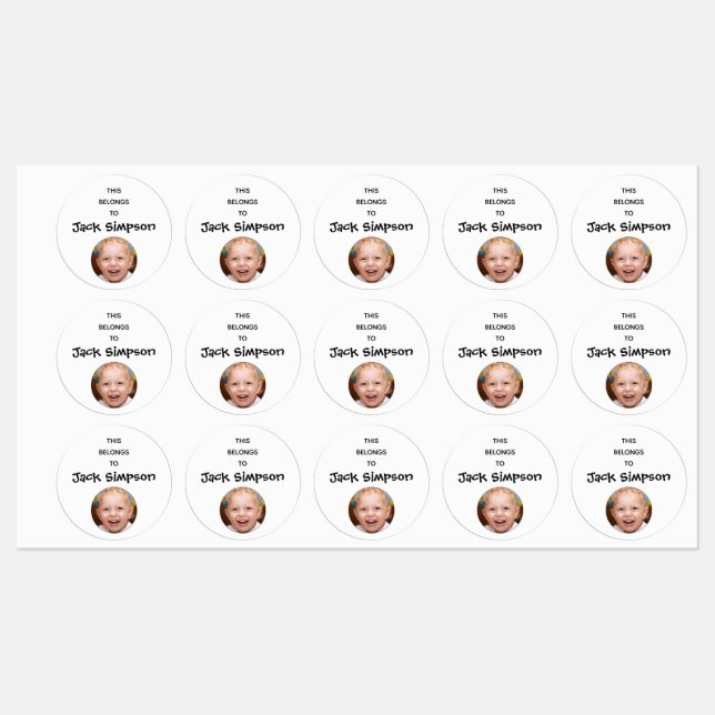 Personalized Photo - Kid's Labels (Sheet)