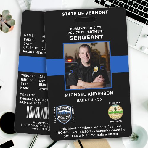 Personalized Photo Law Enforcement Police ID Card Badge