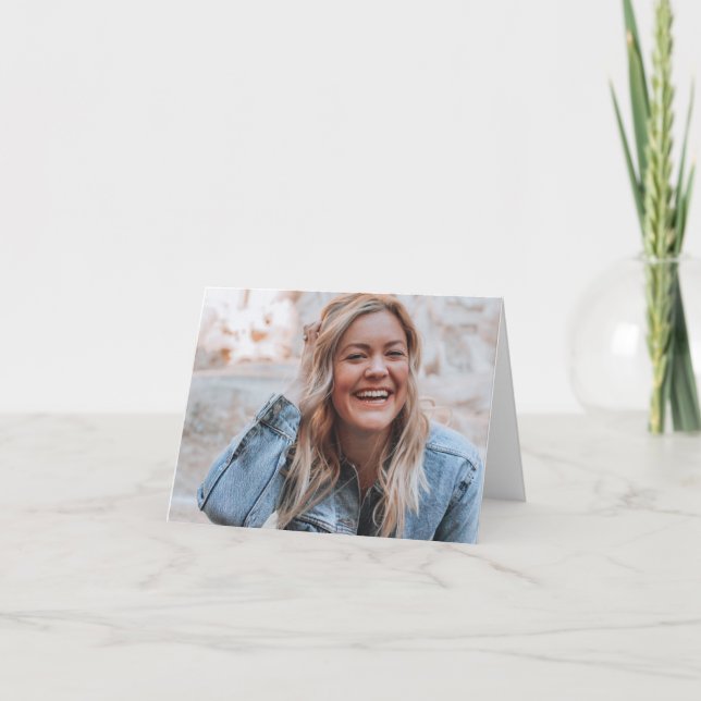 Personalized Photo Letterpress Thank You Card (Front)