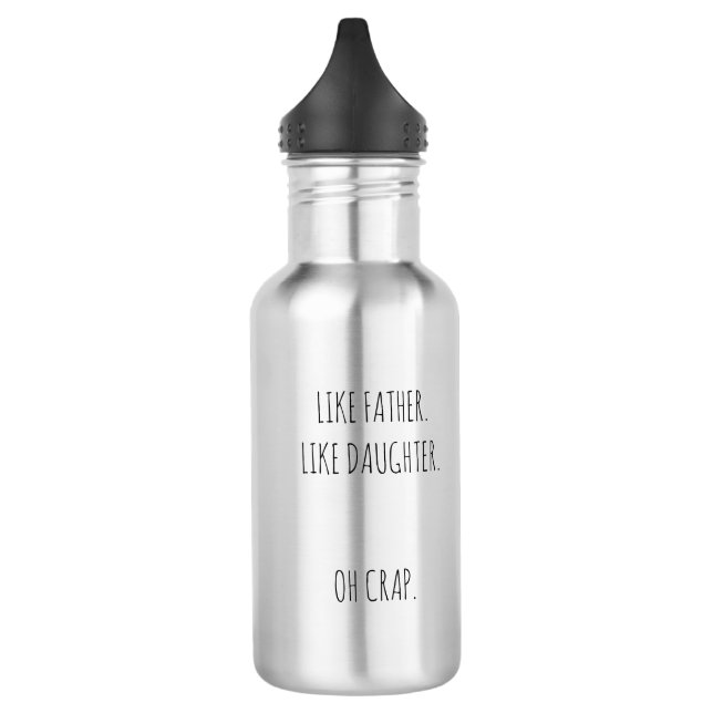 Personalized Photo Like father like daughter Stainless Steel Water Bottle (Left)