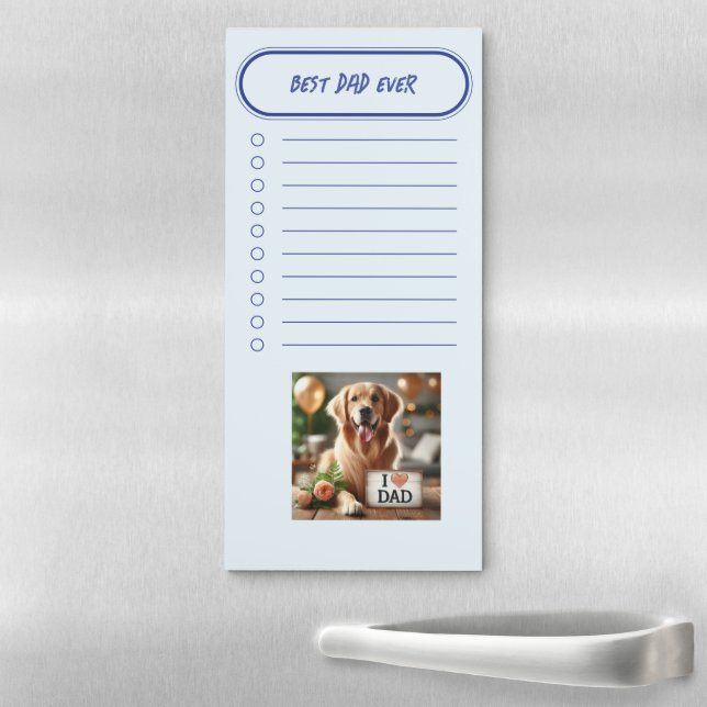 Personalized Photo List Best Dad Ever Gift Magnetic Notepad (In Situ)