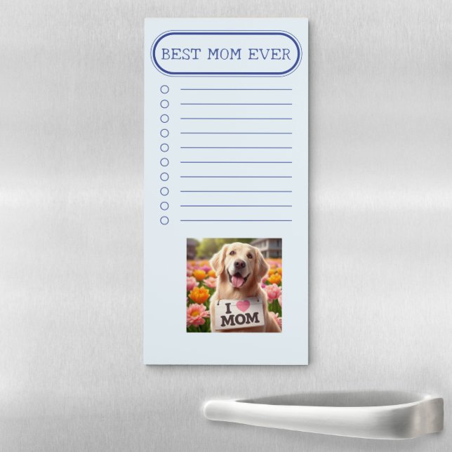Personalized Photo List Best Mom Ever Gift Magnetic Notepad (In Situ)