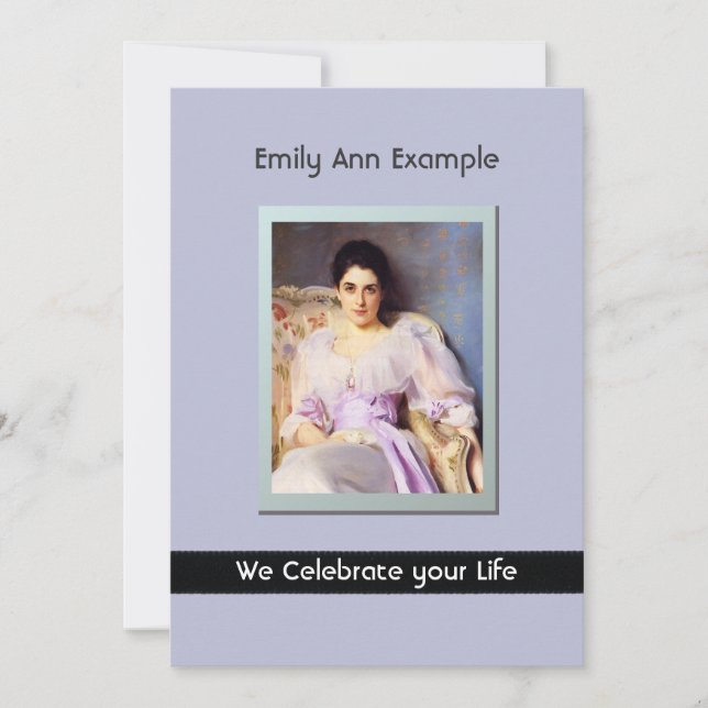 Personalized Photo (Living) Funeral or Memorial Invitation (Front)