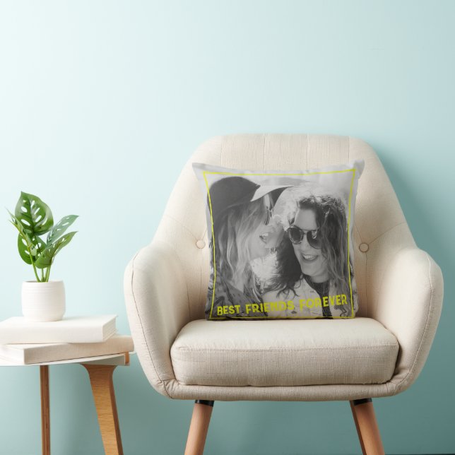 Personalized Photo Love Best Friend Throw Pillow (Chair)