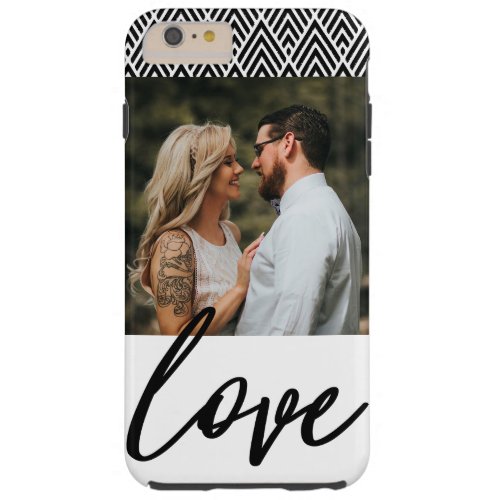 Personalized Photo Love Black and White Tough iPhone 6 Plus Case