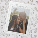 Personalized Photo Love Heart Typography Jigsaw Puzzle<br><div class="desc">Make a Personalized Photo keepsake jigsaw puzzle from Ricaso - add your own photograph  - a stunning love heart typography style frame surrounds your photograph - wonderful keepsake gifts</div>
