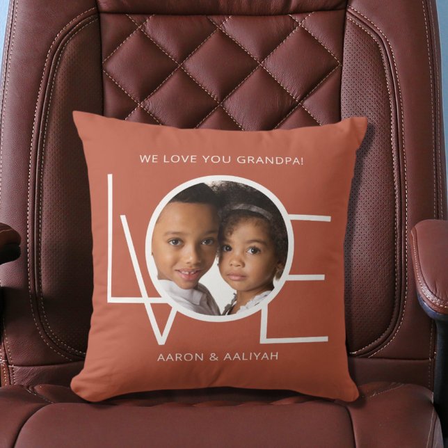 Personalized Photo Love Keepsake Grandpa Throw Pillow (Creator Uploaded)