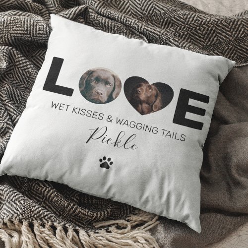 Personalized Photo  Love  Pet Throw Pillow