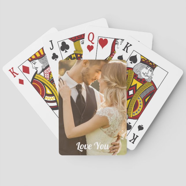 Personalized Photo Love Script Poker Cards (Back)