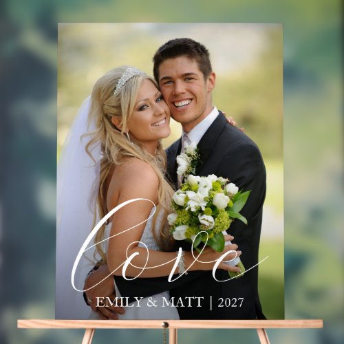 Personalized Photo Love Wedding Welcome Acrylic Sign