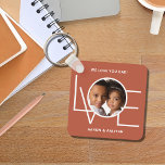 Personalized  Photo Love You Dad Keychain<br><div class="desc">This We Love You Dad Photo Keychain is decorated with the word LOVE in white typography on a rust terracotta background.
Easily customizable with your photo and name.
Perfect as a Father's Day gift.</div>
