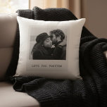 Personalized Photo – Love You Forever Throw Pillow<br><div class="desc">Create a meaningful keepsake with this personalized photo throw pillow, featuring your favorite photo and the timeless phrase “Love You Forever.” Designed in a clean black-and-white style, this pillow adds warmth, emotion, and elegance to any space. Perfect as a Valentine’s Day gift, anniversary present, wedding keepsake, or everyday reminder of...</div>