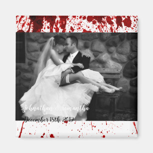 Personalized Photo Magnet Blood Splatter Vampire G
