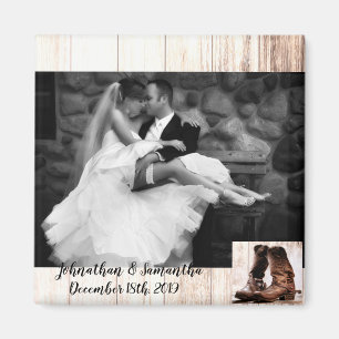 Personalized Photo Magnet boots country rustic