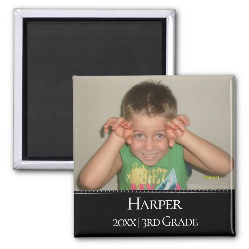 Personalized Photo Magnet  Simple Name Year Grade
