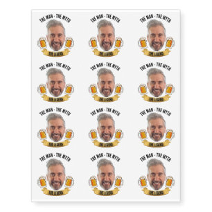 Personalized Photo "Man, Myth, Legend" Birthday Temporary Tattoos