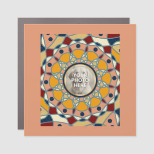Personalized Photo Mandala Design Baby Car Magnet