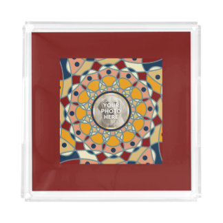 Personalized Photo Mandala Design Baby Shirt Acrylic Tray