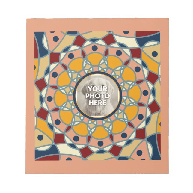Personalized Photo Mandala Design Baby Shirt Notepad (Front)