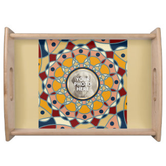 Personalized Photo Mandala Design Baby Shirt Serving Tray