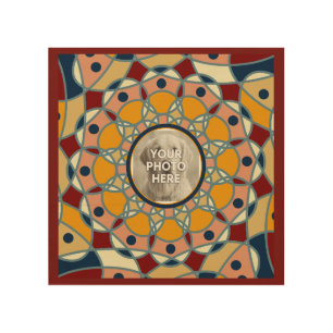 Personalized Photo Mandala Design Baby Shirt Wood Wall Art
