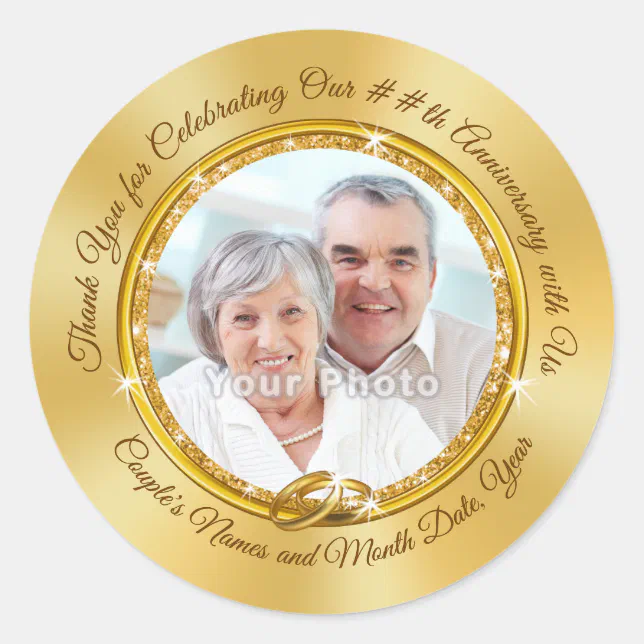 Personalized Photo Marriage Anniversary Sticker | Zazzle