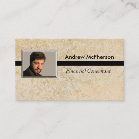 Personalized Photo Masculine Marble Tile Business Card