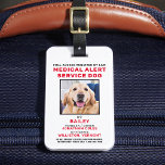 Personalized Photo Medical Alert Service Dog Badge Luggage Tag<br><div class="desc">Medical Alert Service Dog - Easily identify your dog as a working service dog, while keeping your dog focused and cut down on distractions while working with one of these k9 service dog id badges. It is not standard or required to register an Service Dog. Although not required, a Service...</div>