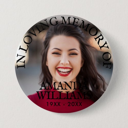 Personalized Photo Memorial Black Text