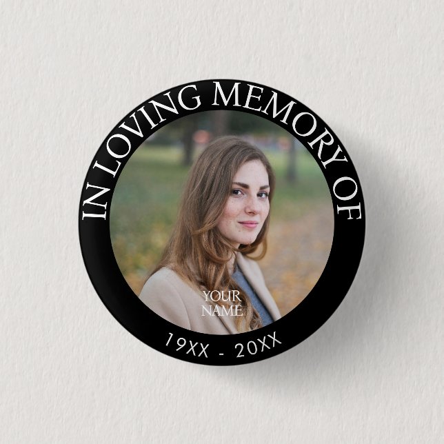 Personalized Photo Memorial Button (Front)