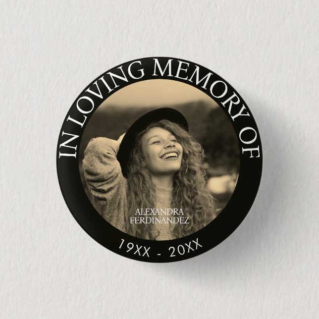 Personalized Photo Memorial Button (Front)