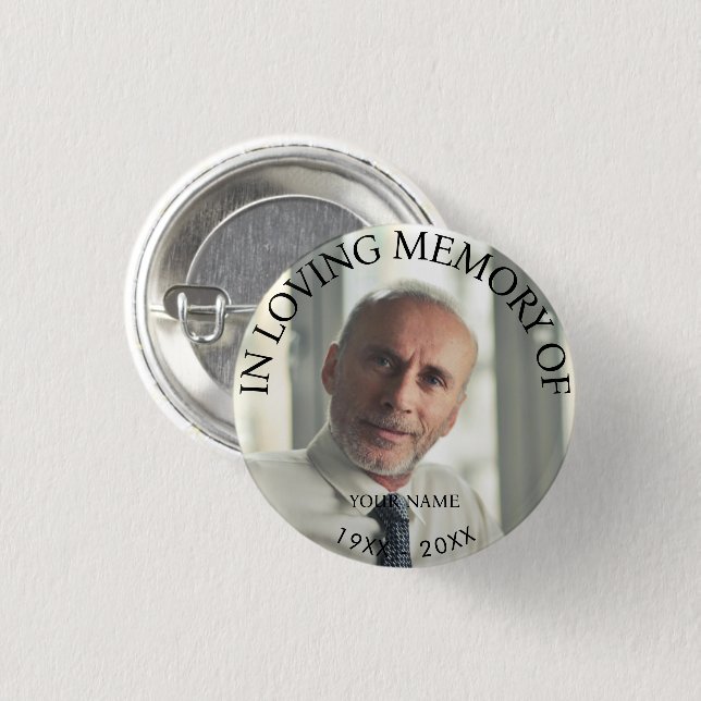 Personalized Photo Memorial Button (Front & Back)