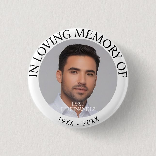 Personalized Photo Memorial Button (Front)