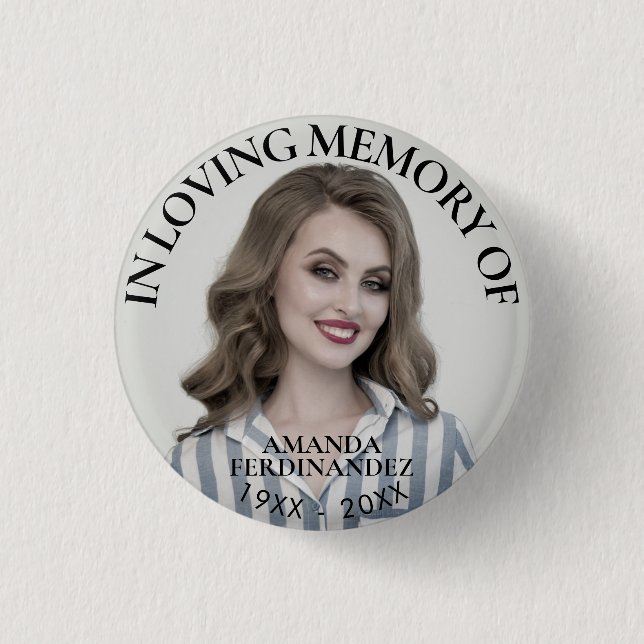 Personalized Photo Memorial Button (Front)