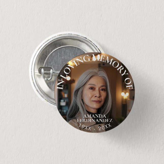 Personalized Photo Memorial Button (Front & Back)