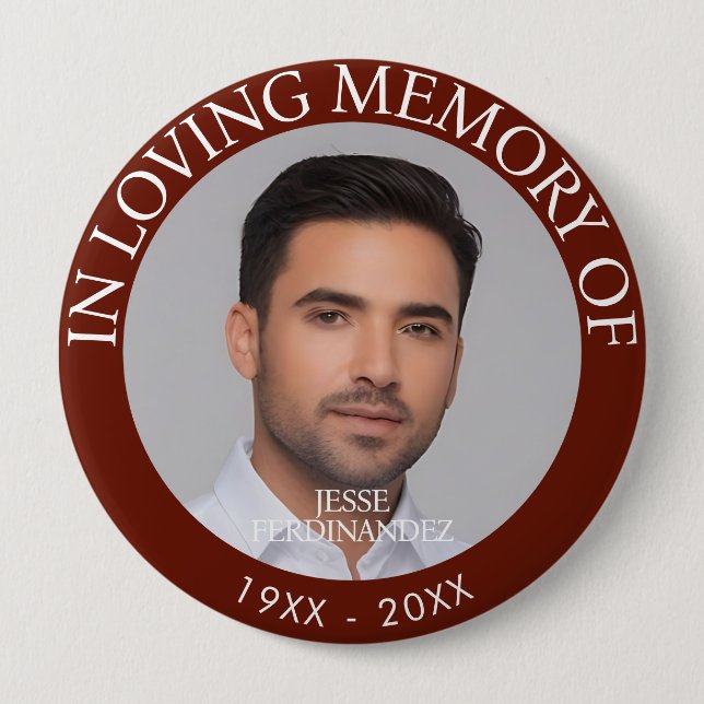 Personalized Photo Memorial Button (Front)
