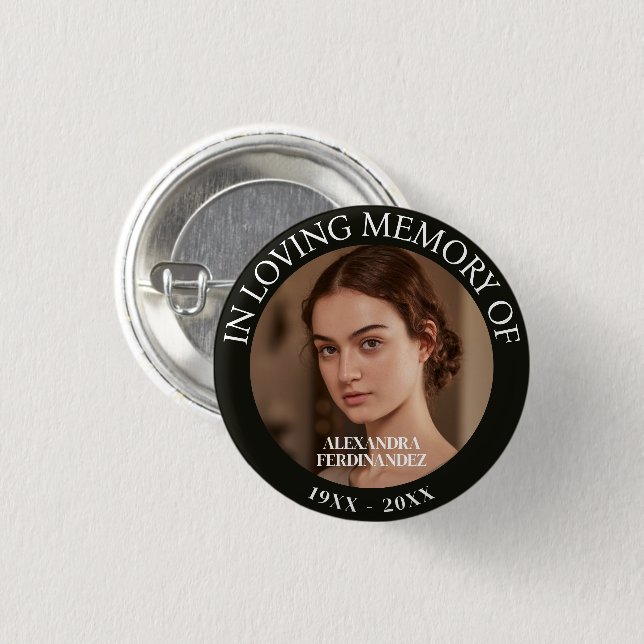 Personalized Photo Memorial Button (Front & Back)