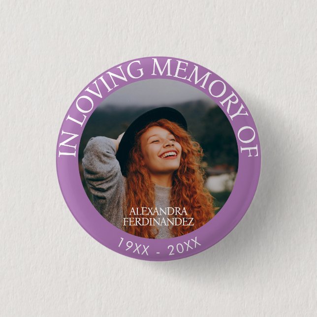 Personalized Photo Memorial Button (Front)