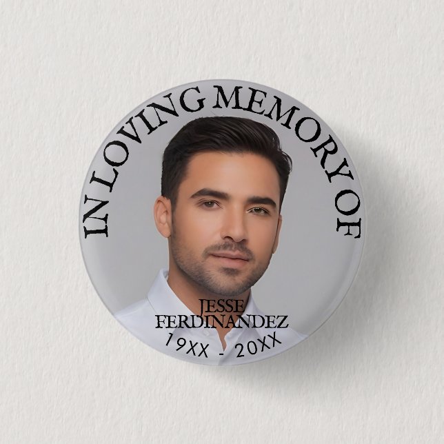 Personalized Photo Memorial Button (Front)