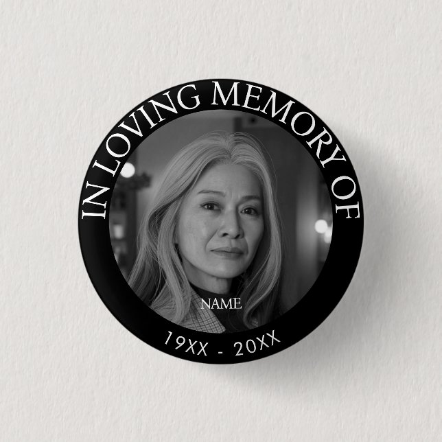Personalized Photo Memorial Button (Front)