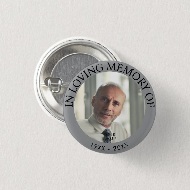Personalized Photo Memorial Button (Front & Back)