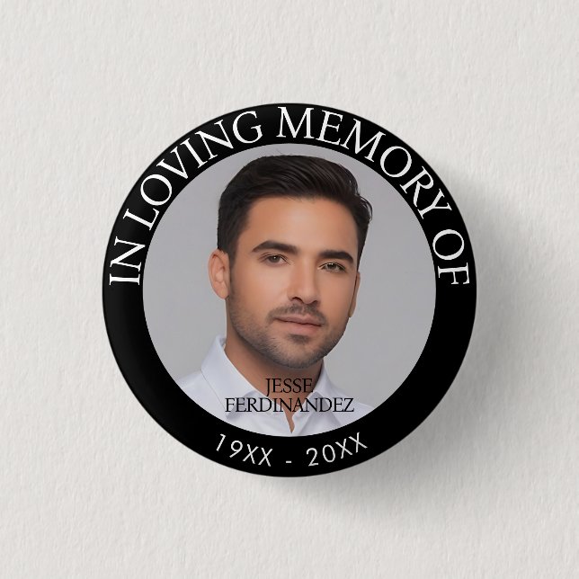 Personalized Photo Memorial Button (Front)