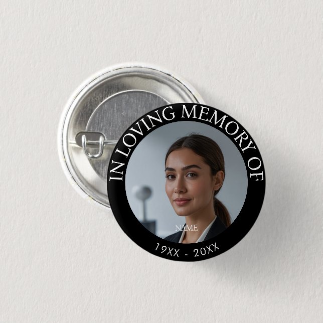Personalized Photo Memorial Button (Front & Back)
